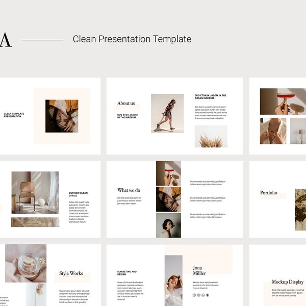 OSSA - Stylish Powerpoint Template Presentation, Feminine Creative and Minimal Portfolio Layout Design