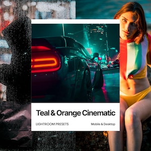 10 préréglages Lightroom cinématographiques orange sarcelle pour mobiles et ordinateurs de bureau, pack de préréglages d'étalonnage des couleurs du film, filtre photo style film