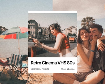 10 preajustes de Lightroom estilo cine retro VHS de los 80 para móviles y ordenadores, paquete de preajustes de película analógica, filtro de vídeo nostálgico