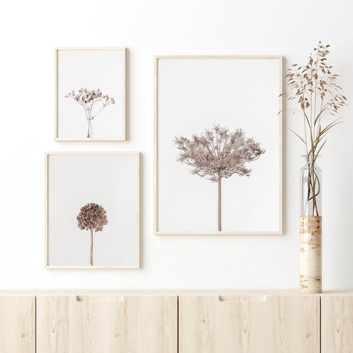 Set of 3 Prints Wall Art Farmhouse Prints Printable Dried | Etsy