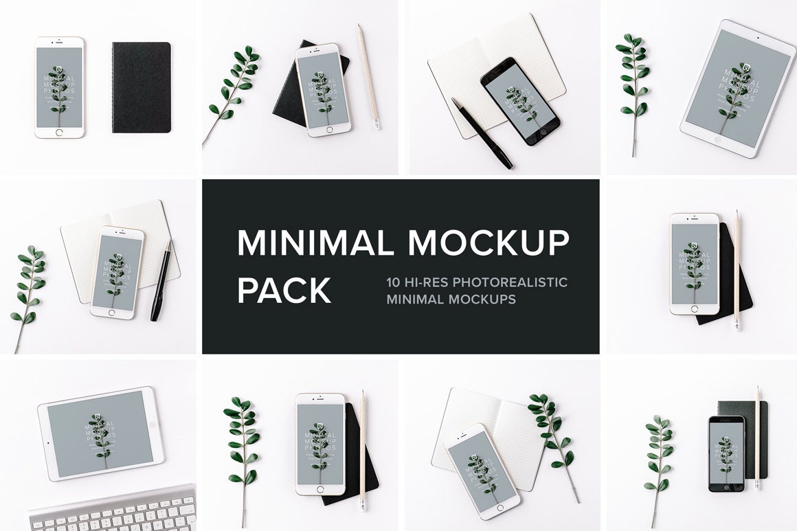 Download Minimal Styled Mockup Pack PSD Smart Object Styled Stock ...