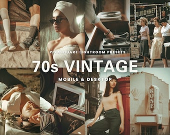 10 70s Vintage Lightroom Presets Mobile & Desktop, Retro Analog Preset, Oldschool, Film Look, Film Instagram Filter, Vintage Grain Presets,