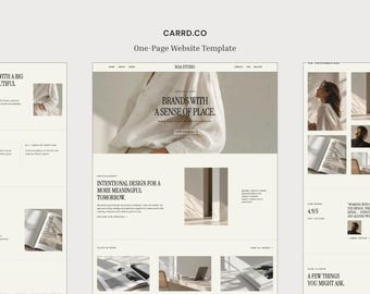 Creative Studio Website Template, Carrd Website Template, Branding Agency Portfolio, One Page Designer Website, Carrd.co, NOA Studio
