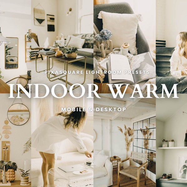 10 Indoor Warm Lightroom Presets, Natural Presets, Mobile & Desktop Presets, Influencer Filter, Bright Instagram, Blogger Mobile Presets