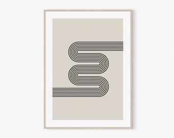 Mid Century Modern Arch Print, Geometric Art Print, Modern Abstract Art, Bedroom Wall Decor, Minimalist Print, Living Room Wall Art