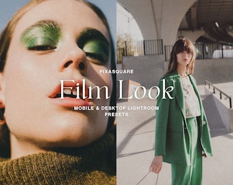 10 Film Look Lightroom Presets, Retro Vibes, Analog Preset, Lightroom Mobile Presets, FujiFilm Filters, Vintage Film Look, Grain Presets