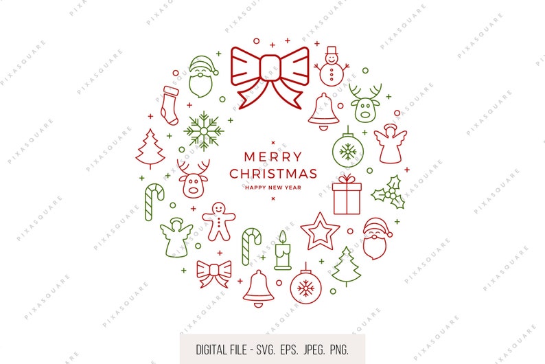 Download Holiday Clipart Gift Christmas Icons Svg Santa Claus Christmas Saying Svg Tree Reindeer Christmas Icons Wreath Circle Svg Clip Art Art Collectibles