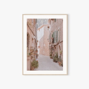 Spain Village, Mediterranean Print Wall Art, Digital Prints, European Travel, Printable Wall Art, Village Street, Pastel, Neutral Photo