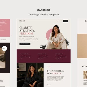 Coaching Website Template, Carrd Website Template, Business Coach Landing Page, Elevate