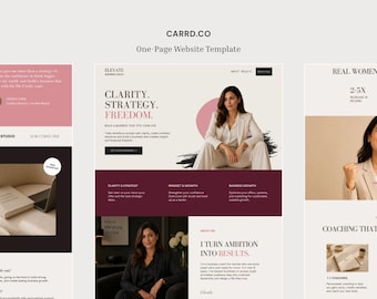 Coaching Website Template, Carrd Website Template, Business Coach Landing Page, Elevate