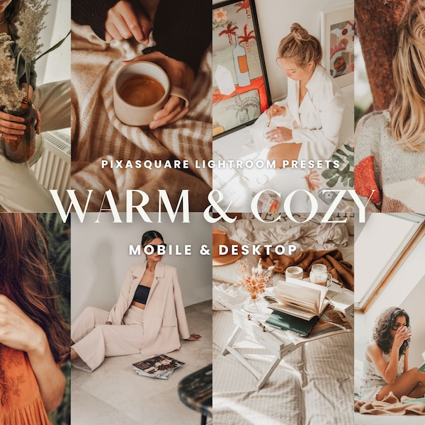 10 WARM AND COZY Lightroom Mobile & Desktop Presets, soft warm tones, family newborn fashion filter, cozy home indoor presets