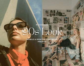 10 Retro 90's Look Lightroom Desktop And Mobile Presets, Retro Presets, Editorial Preset, Analog Preset, Instagram Filter, Film Preset