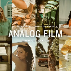 5 Analog Film Look Presets, Lightroom Presets, Mobile And Desktop Preset, Retro Preset, Film Instagram Filter, Grain Presets, Vintage Preset