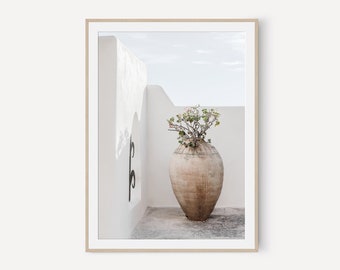 Mediterranean Print Art, Printable Art, Digital Prints, Printable Wall Art, Terracotta Print, Flower Vase, Floral Print, Minimal Photography