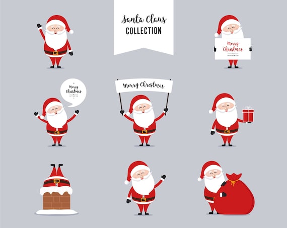 Santa Clipart Christmas Clipart Santa Claus Clipart Svg Digital Images Christmas Printables Transparent Png Files Commercial Use