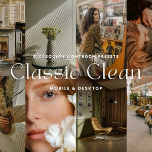 10 Classic Clean Lightroom Presets, Mobile & Desktop Presets, Warm Look, Vintage Presets, Photo Filter, Aesthetic Film, Instagram Filter