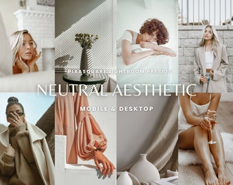 10 Neutral Aesthetic Lightroom Presets Mobile & Desktop, Natural Light Presets, Minimalistic, Instagram Presets, Influencer Blogger Presets
