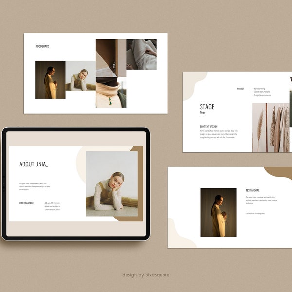 UNIA - Media/Press Kit Powerpoint Template, Influenceur et Blogger Pitch Deck