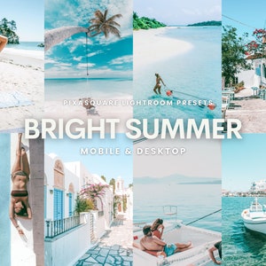 10 BRIGHT SUMMER PRESETS, Lightroom Presets, Mobile Lightroom Preset, Instagram Blogger Lifestyle Filter, Travel Presets, Beach, Bright Airy