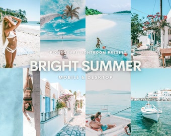10 PREAJUSTES DE VERANO BRILLANTES, Preajustes de Lightroom, Preajuste de Lightroom para móviles, Filtro de estilo de vida para bloggers de Instagram, Preajustes de viaje, Playa, Luminoso y luminoso
