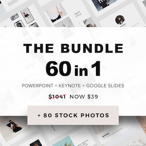 96% OFF - The Bundle 60 Presentation Templates + 80 Stock Photos FREE Updates for Keynote, Powerpoint and Google Slide. modern design