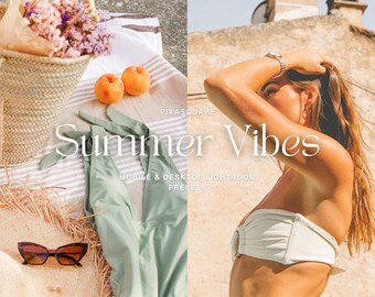 Ajustes preestablecidos Summer Vibes para Lightroom, ajustes preestablecidos para móviles, filtro de Instagram, ajustes preestablecidos Bright Travel Summer para bloggers, ajuste preestablecido de playa, ajustes preestablecidos de estilo de vida.