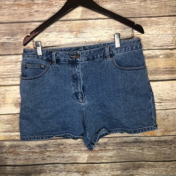 high waisted denim shorts size 14