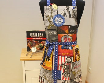 Cooking apron, apron, barbecue apron, Route 66, colorful 912