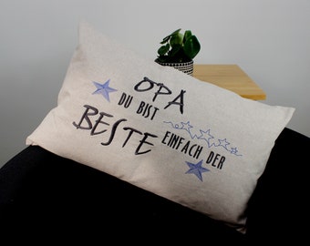 Pillow Grandpa, decorative pillow, embroidered birthday pillow 402