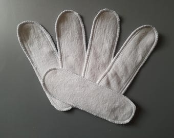 Slip-Einlagen mit Wäscheschutz + 3 x Bio-Molton - ohne Seitenflügel - 20 cm x 6 cm - waschbar, saugstark, wieder verwendbar - Zero Waste