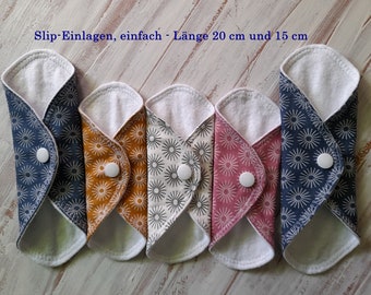 15 cm lange Slip-Einlagen Baumwolle 1-fach-Bio-Molton hautverträglich, waschbar, saugstark, wiederverwendbar, umweltfreundlich - Zero Waste