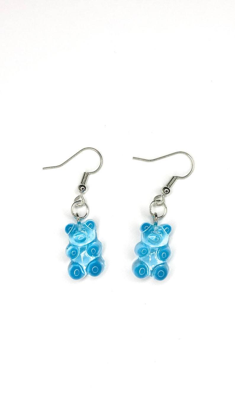 Blue gummy bear earrings
