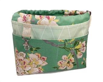 Pocket Organizer XL Jade Green Plum Blossom Graphic / Diaper Bag