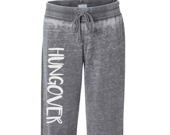 Hungover Sweats Pants Hangover Pants | Funny 21st Birthday Gift Camping Sorority Bachelorette Humorous | Ultra Soft Cozy Burnout, Dark Grey