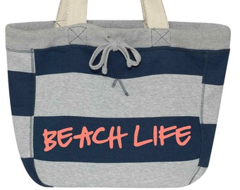 Beach Bag Tote | Beach Life Bag Sparkly or Matte | Beach Gift Travel Vacation Bag | Machine Washable