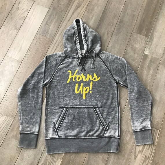 Horns Up Hoodie Sparkly Yellow Gold. NDSU Bison Tailgate Etsy