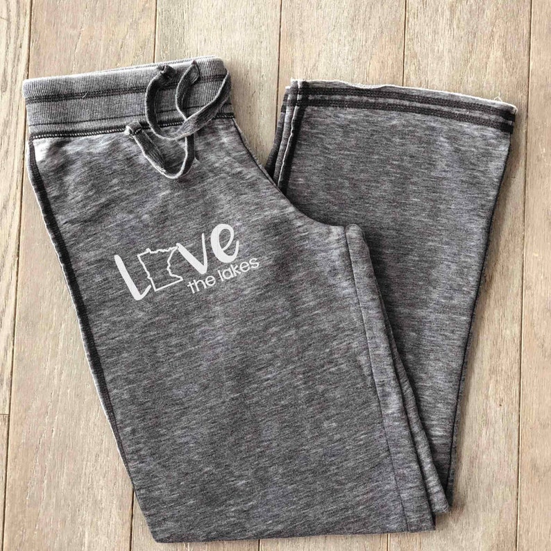Minnesota Love The Lakes Ultra Soft Sweats Sparkly Logo Mn Etsy