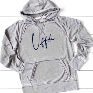 Uffda sudadera con capucha / Camisa Uffda del medio oeste / sudadera con capucha unisex suave acogedor burnout ligero, gris claro
