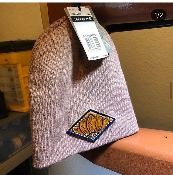 carhartt beanie leather logo