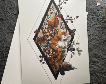 Mini Little Fox matte print
