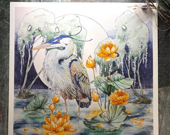 Luna and the Lilies print