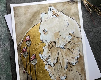 Feathers and the Feline limited matte print