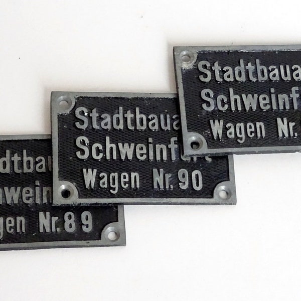 Schild Wagen Stadtbauamt Schweinfurt Vintage