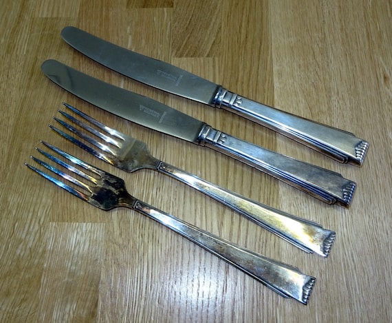Cutlery Art Deco Silvered 30s 12 Parts Etsy