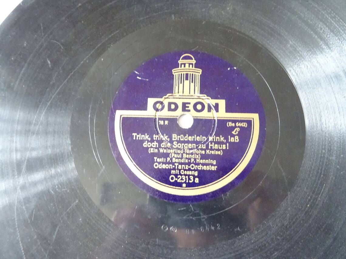 Shellac Record Odeon Vintage 02 - Etsy