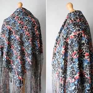 Vintage 1920s 1930s Art Deco Abstract Floral Printed Fringed - Etsy UK