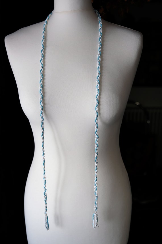 Vintage 1920s Long Flapper Necklace Belt Lariat W… - image 3