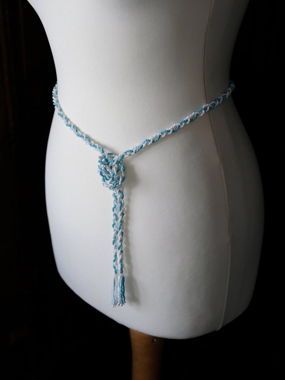 Vintage 1920s Long Flapper Necklace Belt Lariat W… - image 4