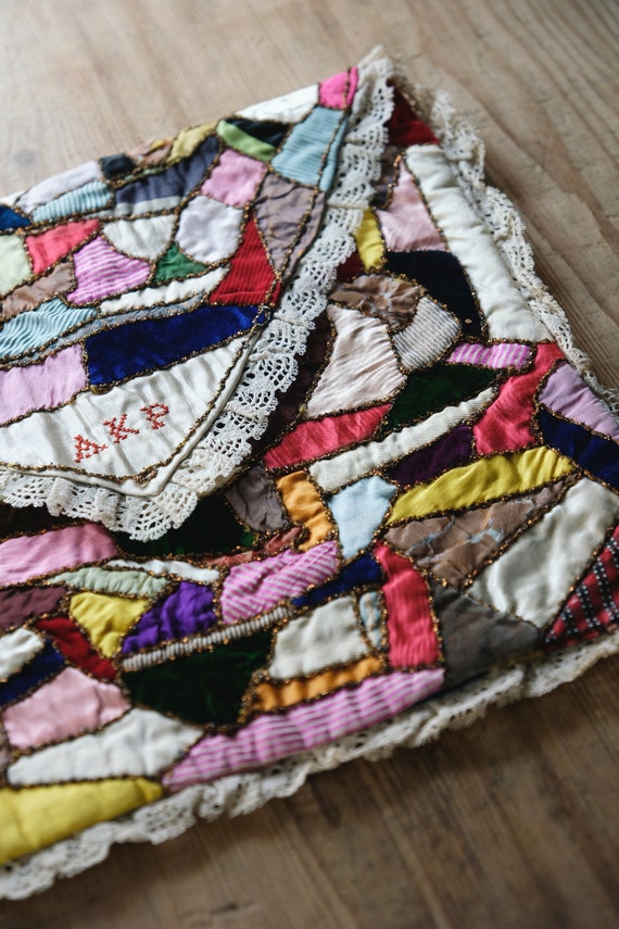 Rare Victorian Edwardian Crazy Quilt Lingerie or P