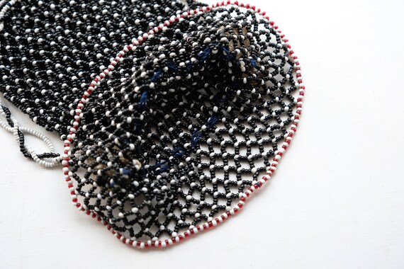 Rare! First World War Beaded Reticule Bag, Turkish Prisoner of War POW Beadwork Drawstring Purse, WW1 Ottoman Prison Folk Art, Bead Souvenir View 5
